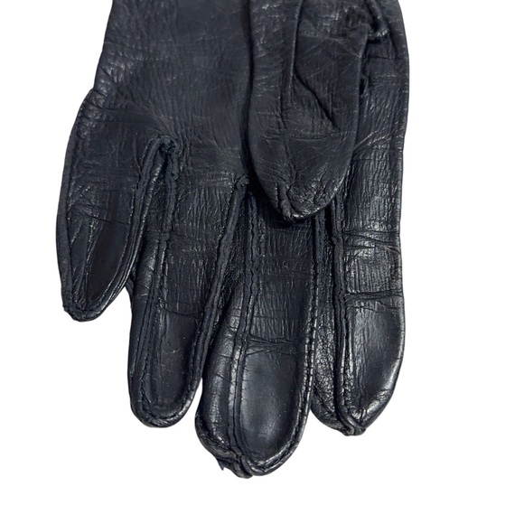 Womens Vintage Deerskin Gloves Scalloped Edge Size 6.5 Unlined Valentines Gift - Picture 4 of 7